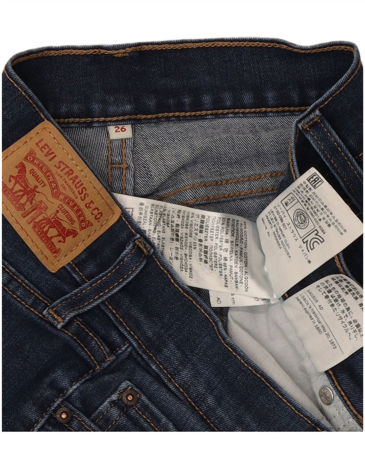 Pantaloncini di jeans da donna Levi's W26 piccoli in cotone blu