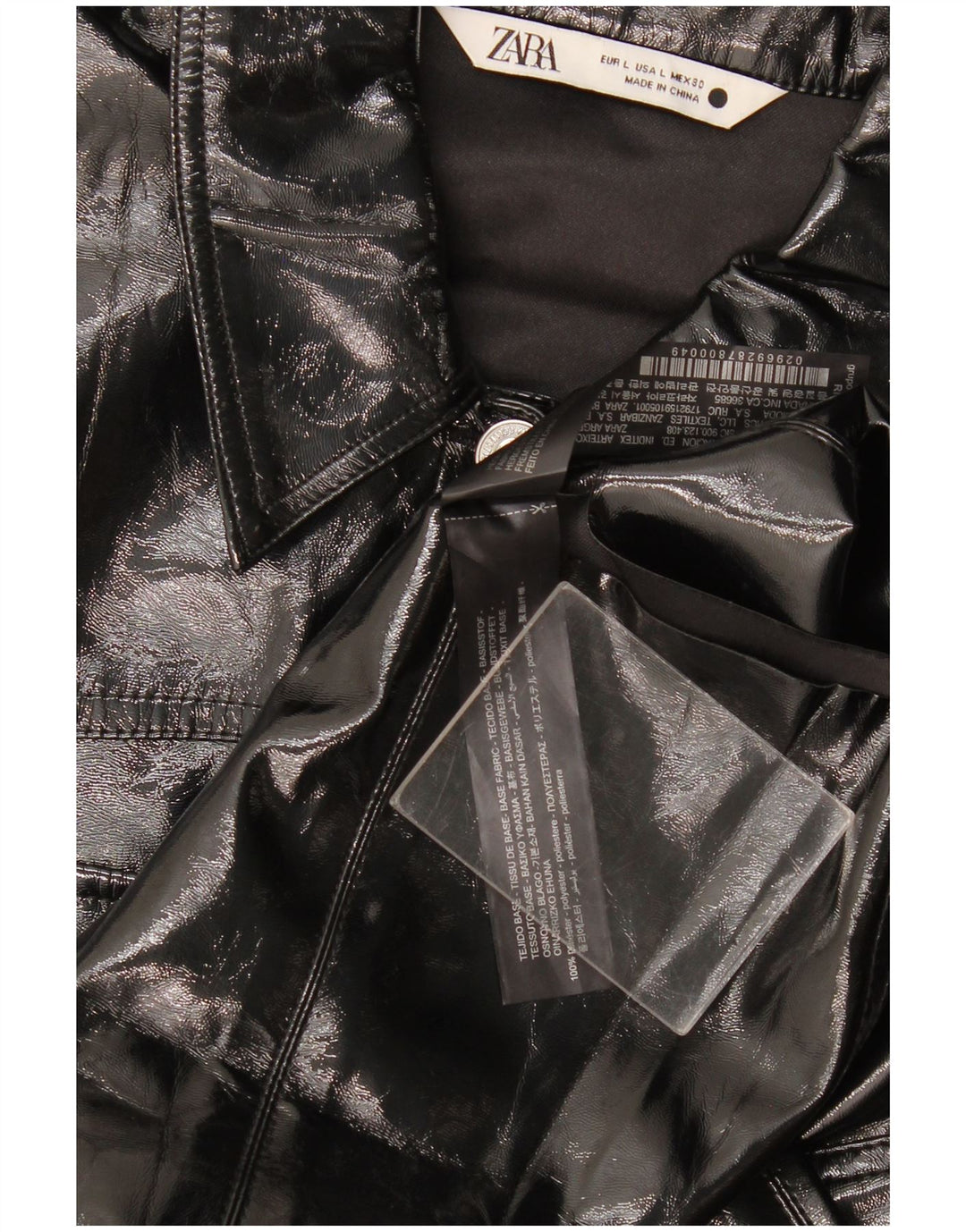 Soprabito da donna Zara UK 16 grande poliestere nero