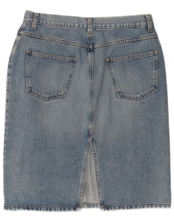 Gonna di jeans a vita alta da donna Benetton IT 46 Large W30 Blu Cotone