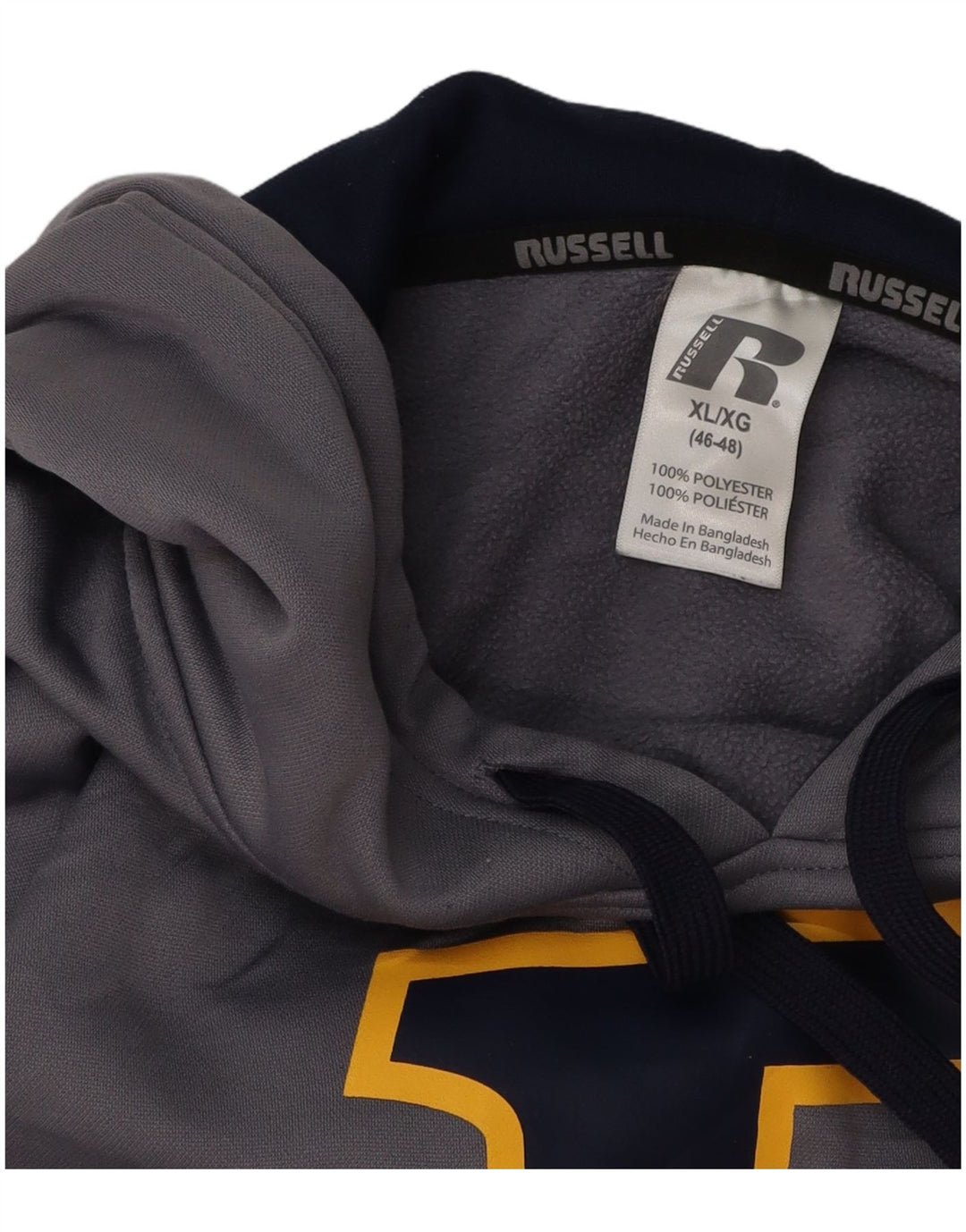 Maglione con cappuccio da uomo RUSSELL ATHLETIC UK 46/48 XL Grigio