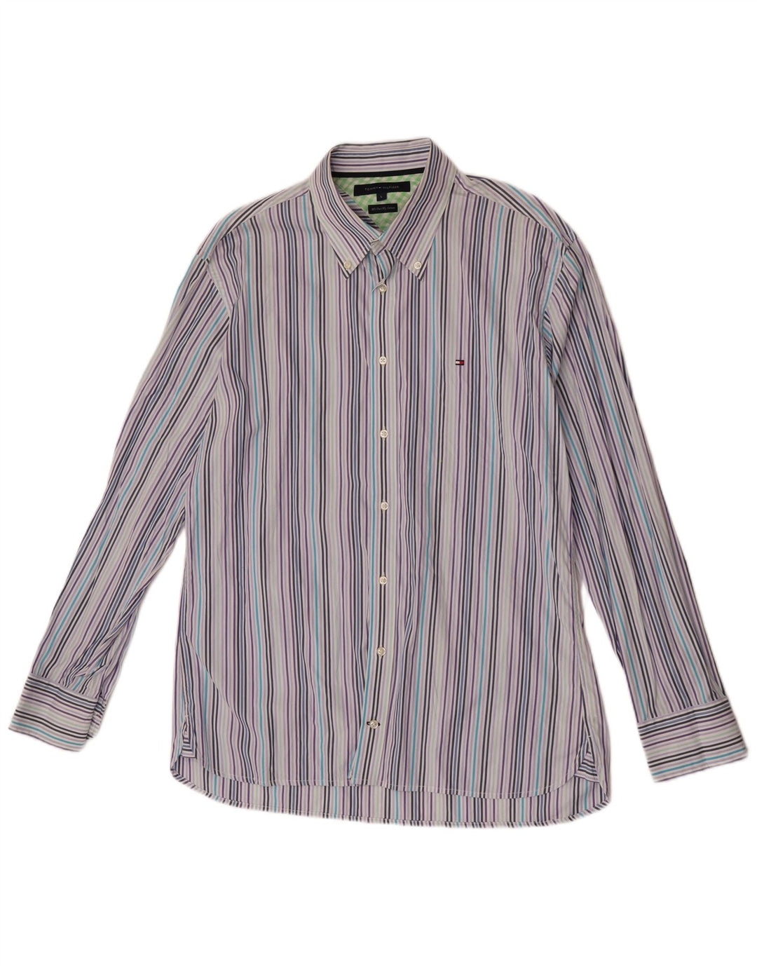 Camicia da uomo Tommy Hilfiger grande cotone a righe blu