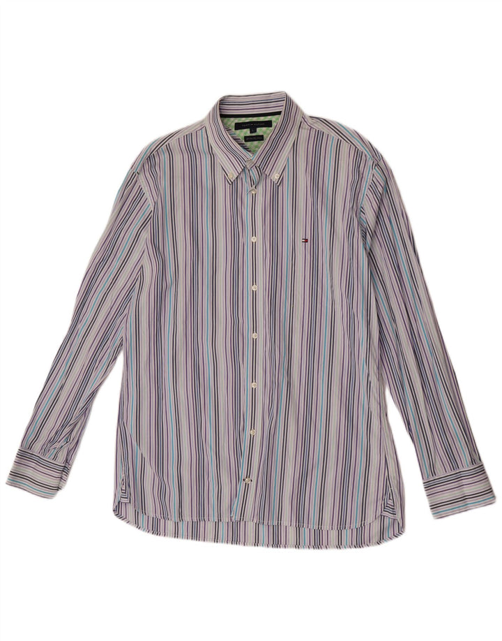 Camicia da uomo Tommy Hilfiger grande cotone a righe blu