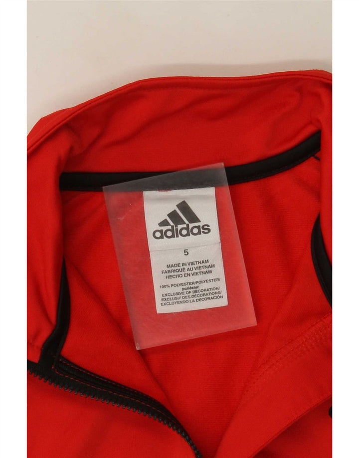 Giacca da tuta da ragazzo Adidas 4-5 anni in poliestere color block rosso