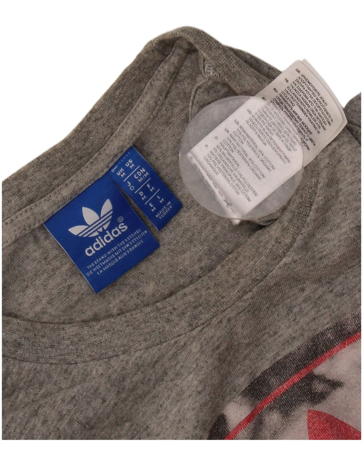 T-shirt grafica da uomo Adidas Top in cotone chiazzato grigio medio