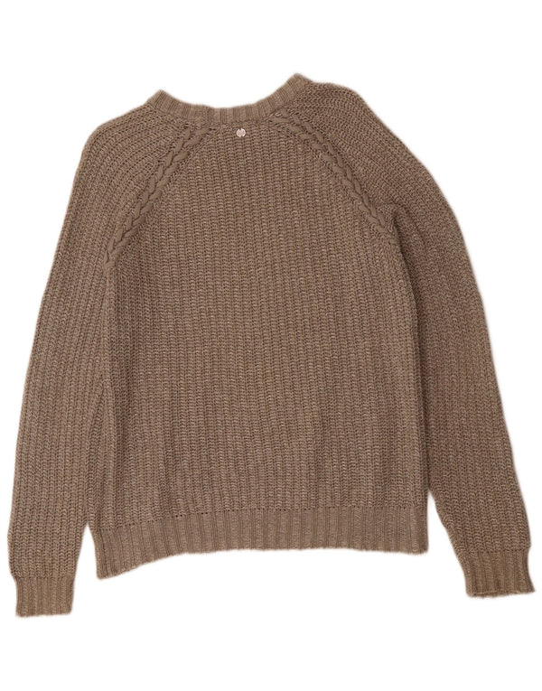 BILLABONG Womens Boat Neck Jumper Sweater US 8 Medium Grey Cotton