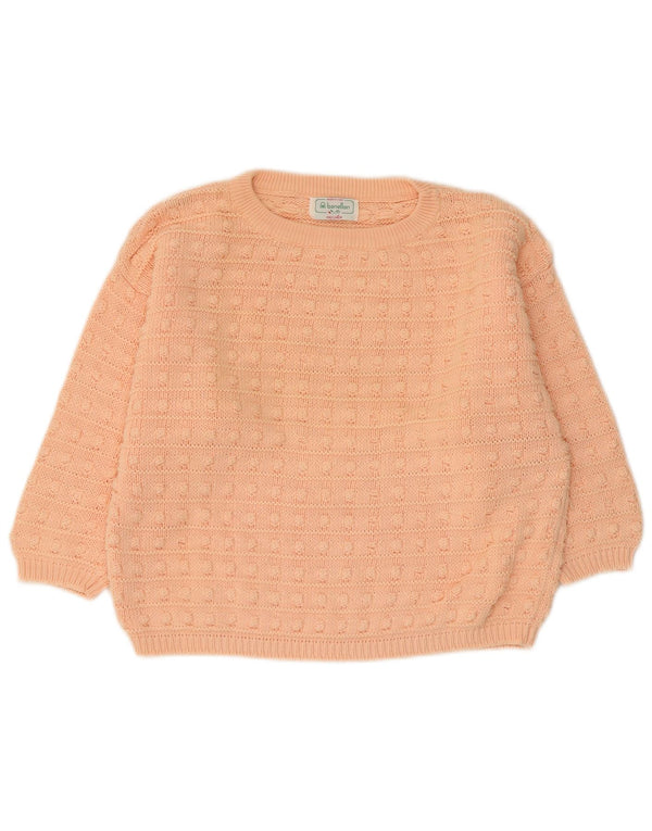 Maglione da donna con scollo a barca con maniche a 3/4 Benetton UK 14 Rosa medio