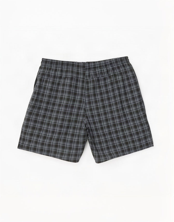 Pantaloncini da bagno da uomo Adidas grandi in poliestere a quadri grigi