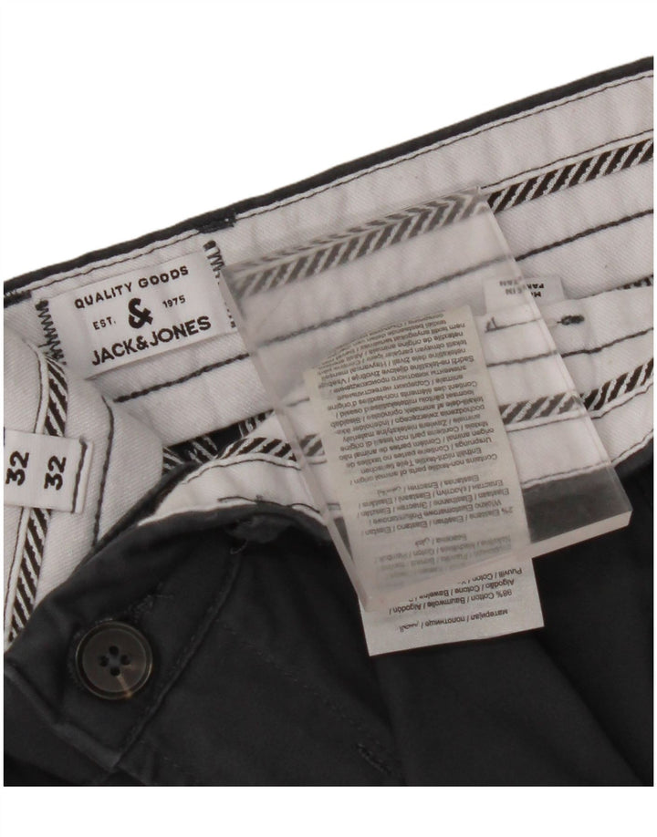 JACK & JONES Pantaloni chino slim da uomo W32 L32 in cotone grigio