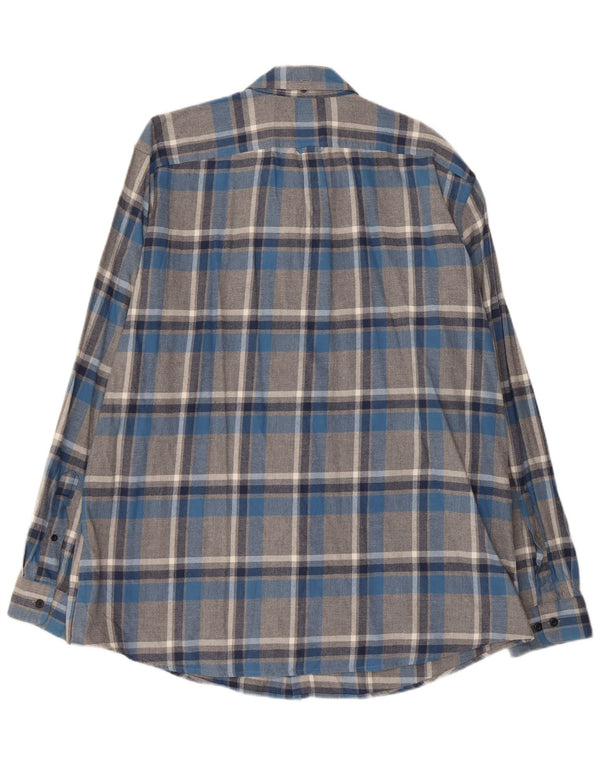 Camicia da uomo in flanella L.L.Bean XL in cotone a quadri grigi