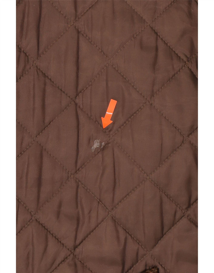VINTAGE Mens Quilted Jacket UK 42 XL Brown Cotton Vintage Vintage and Second-Hand Vintage from Messina Hembry 