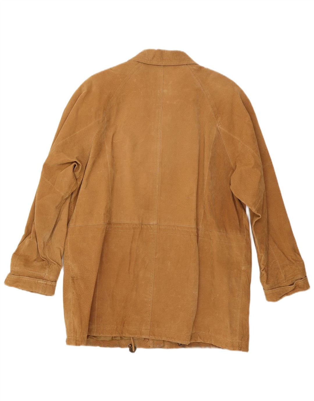 Soprabito vintage da donna oversize in pelle scamosciata UK 16 grande in pelle beige