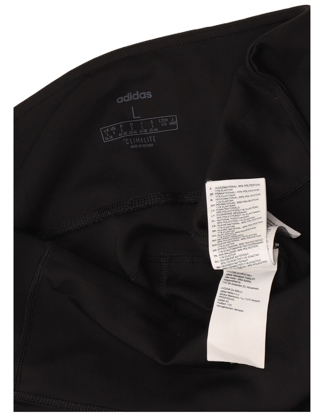 Leggings ADIDAS Climalite Crop da donna UK 16/18 Large Nero Poliestere