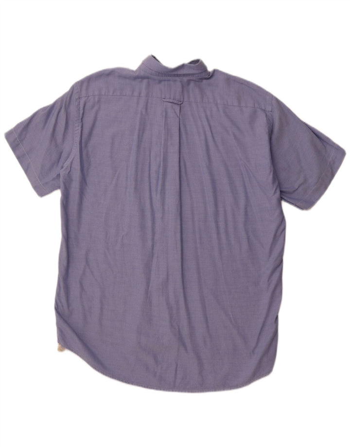 LACOSTE Camicia a maniche corte da uomo taglia 41 grande cotone blu