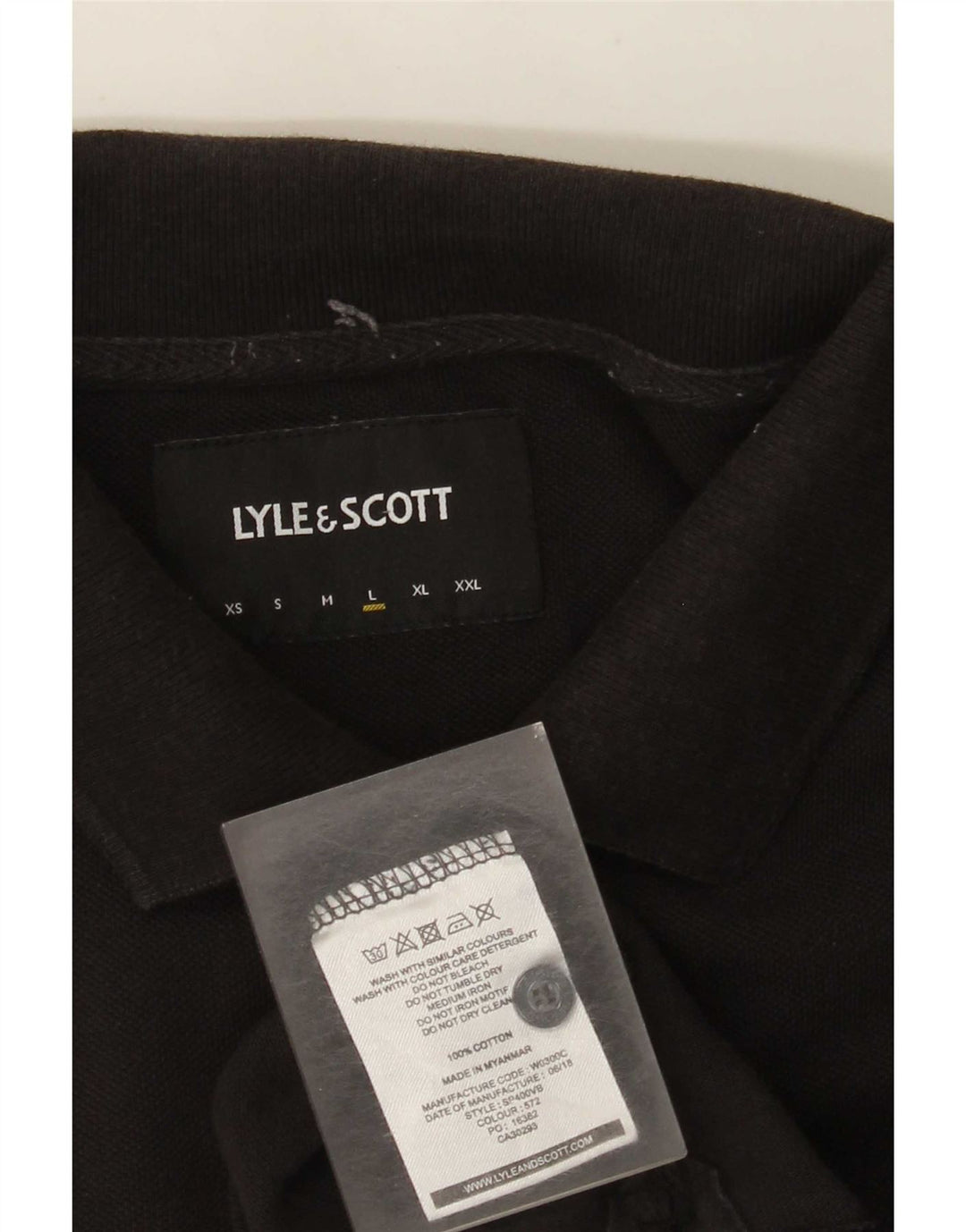Polo da uomo Lyle & Scott grande in cotone nero