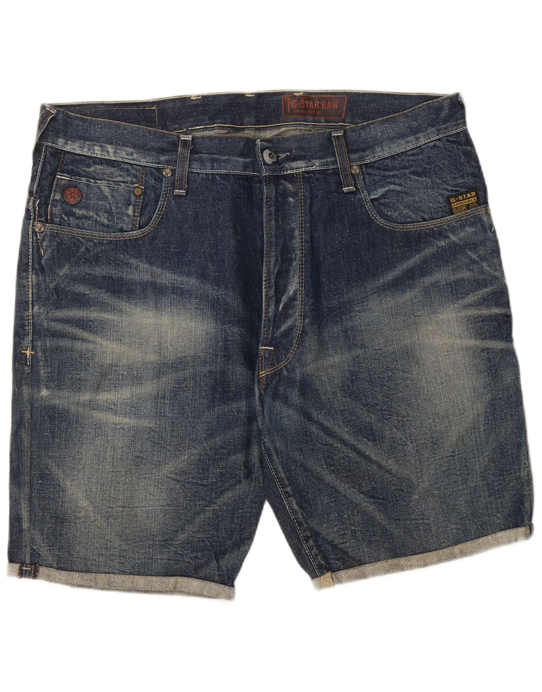 Pantaloncini di jeans da uomo G-Star W34 grande cotone blu