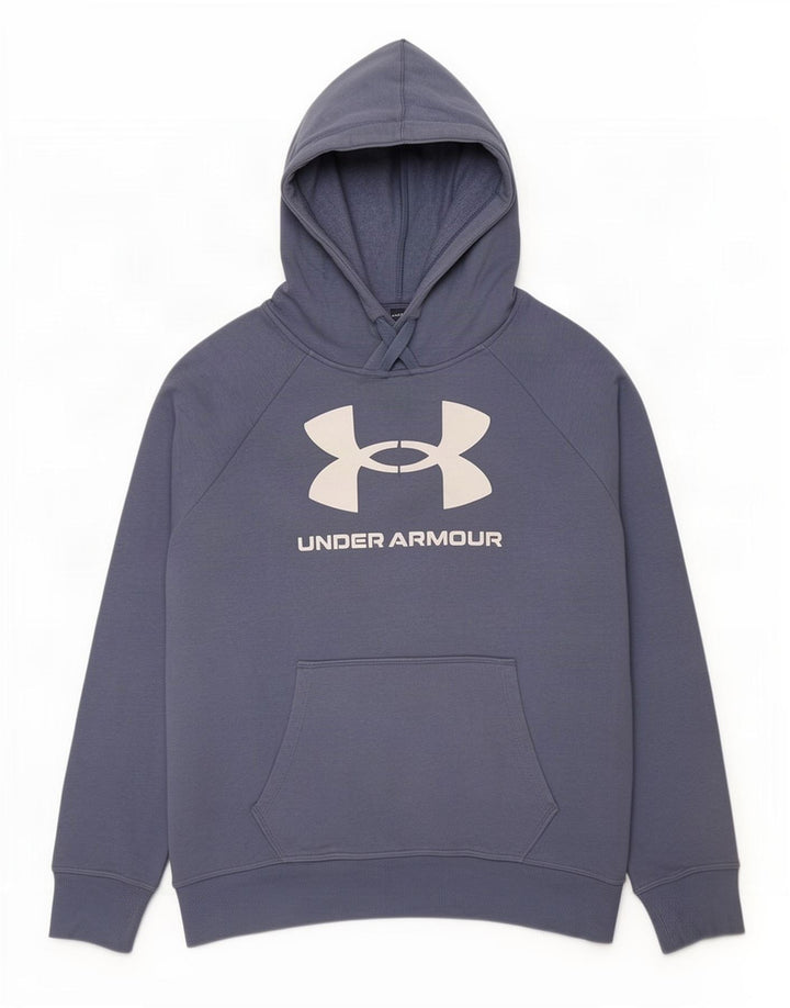 Felpa con cappuccio grafica da uomo Under Armour in cotone blu medio