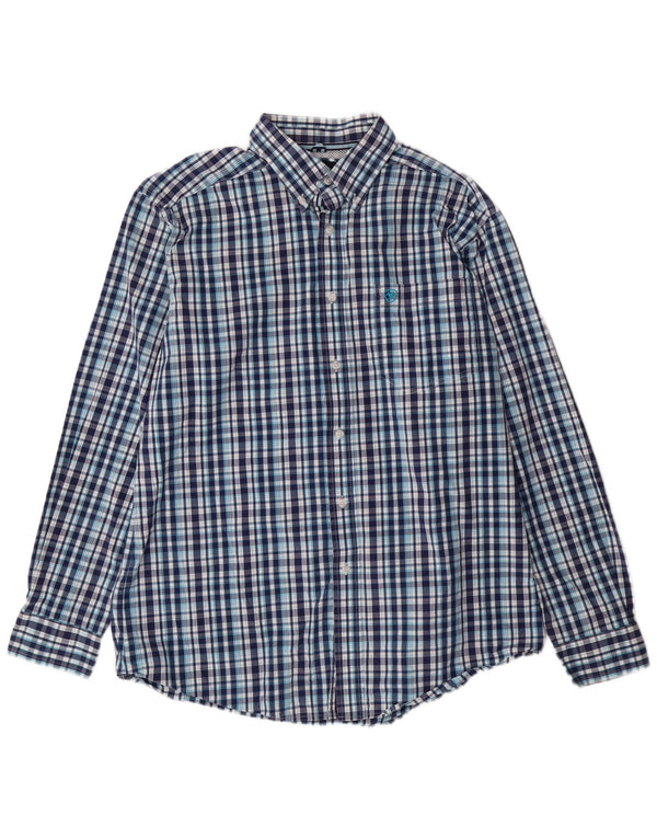 Camicia aderente da uomo Ariat XL in cotone a quadri blu