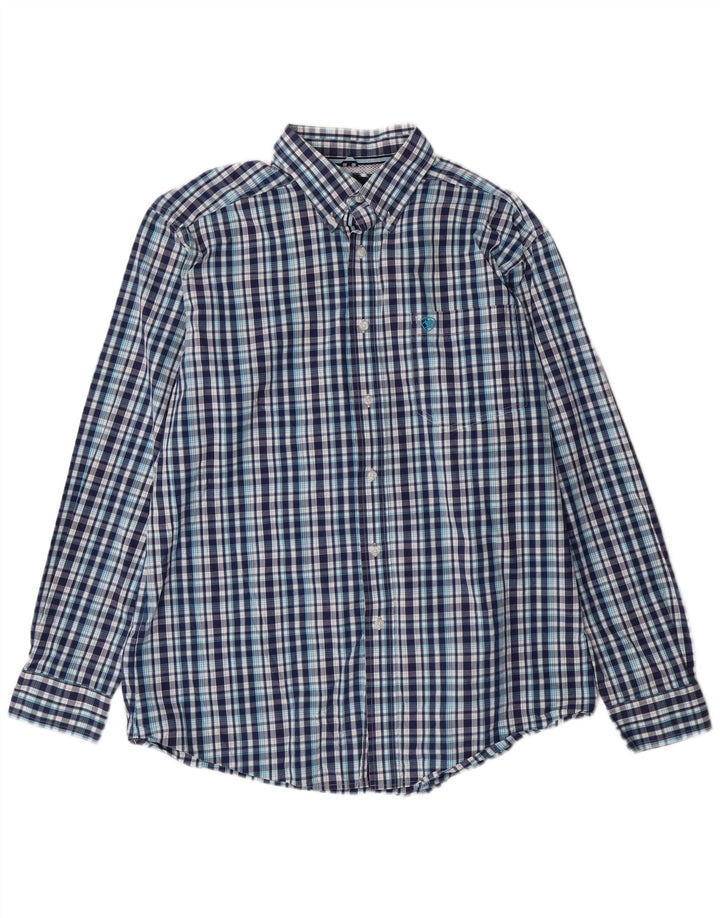 Camicia aderente da uomo Ariat XL in cotone a quadri blu
