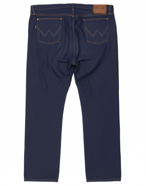 Jeans dritti da uomo Wrangler vestibilità regolare W44 L33 cotone blu navy