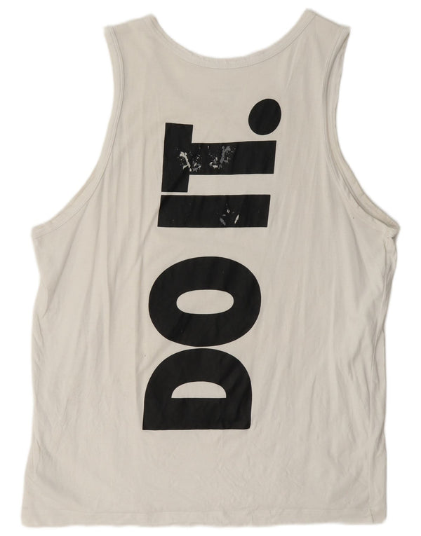 Canotta grafica Nike da uomo XL in cotone bianco