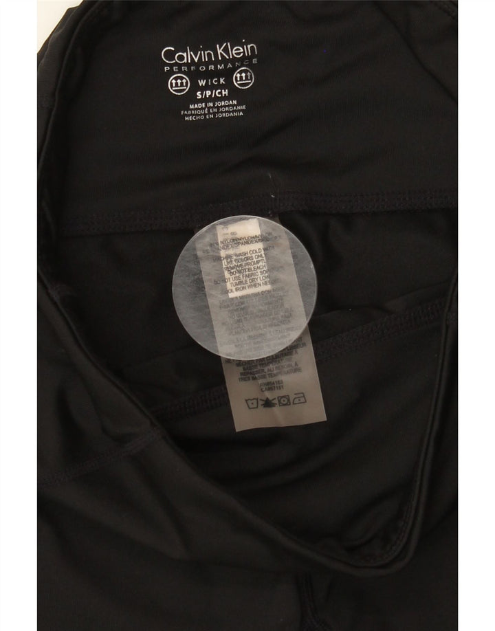 CALVIN KLEIN Womens Leggings UK 10 Small  Black Nylon