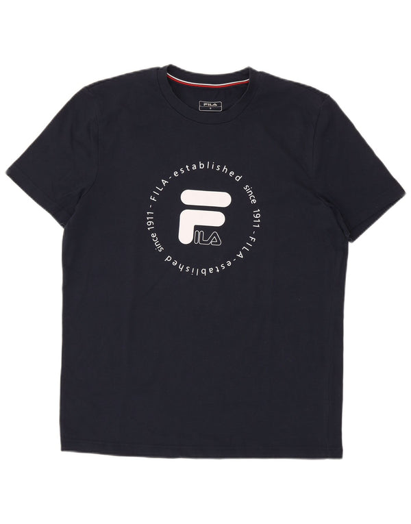 T-shirt grafica da uomo FILA Top Small blu navy