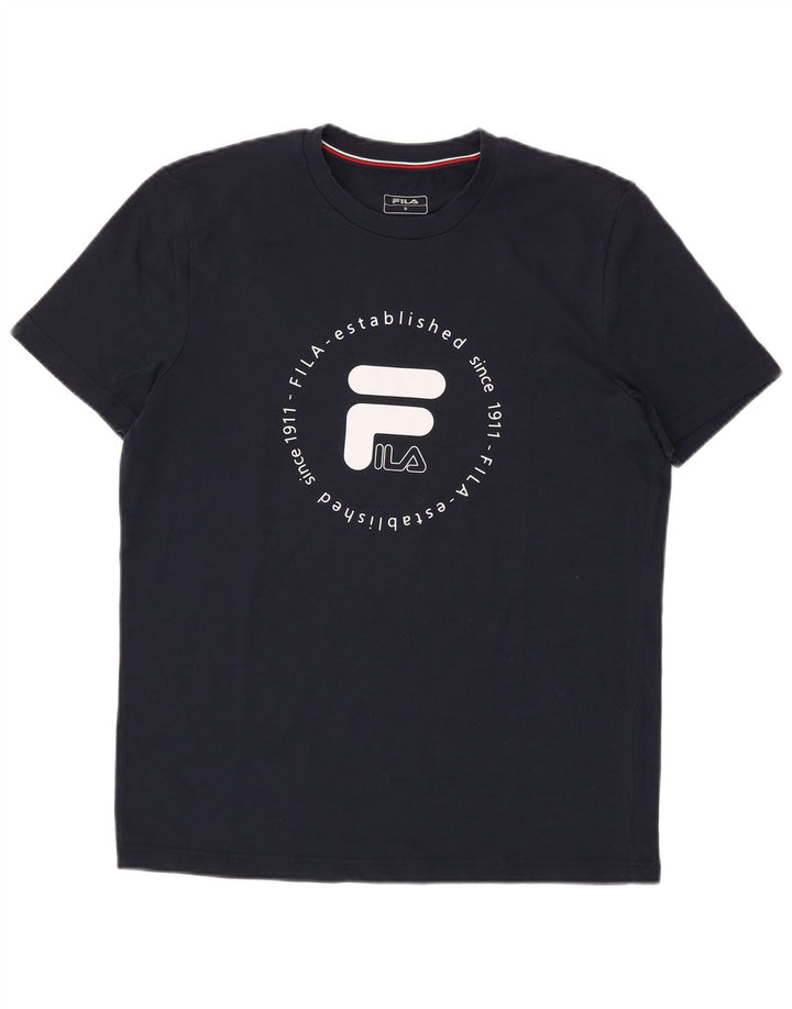 T-shirt grafica da uomo FILA Top Small blu navy