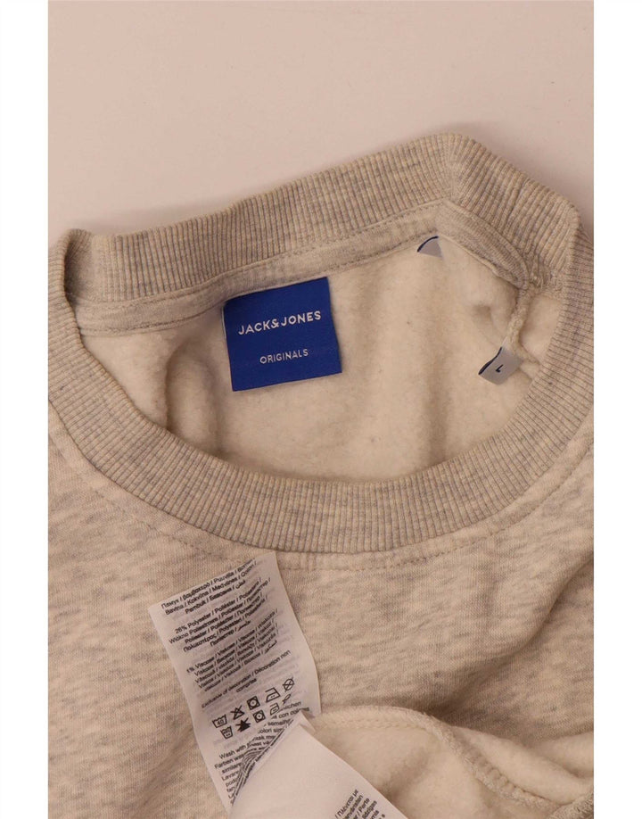 Jack & Jones Felpa da uomo Maglione grande cotone chiazzato grigio