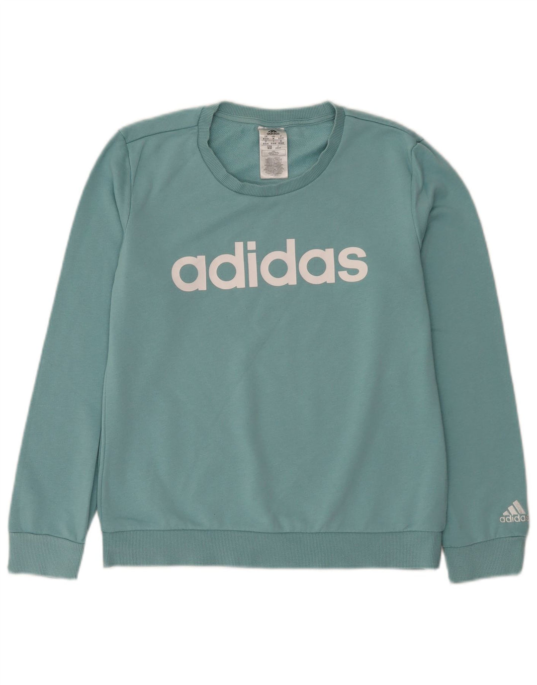 Felpa grafica da donna Adidas Jumper UK 12/14 Cotone blu medio