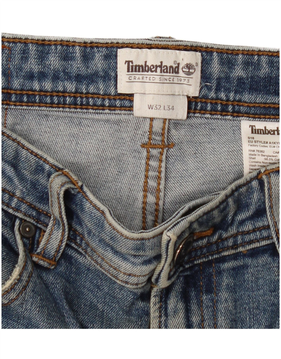 Jeans dritti da uomo Timberland W32 L31 cotone blu