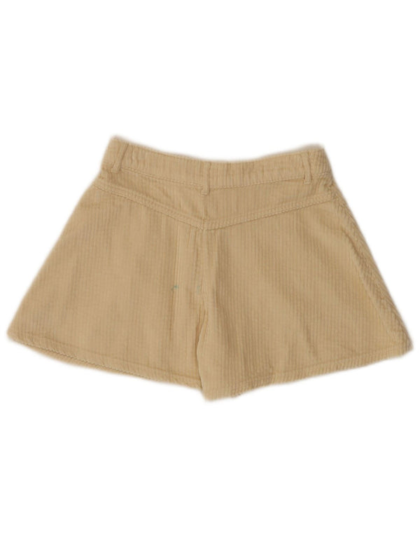 Pantaloncini di velluto a coste a vita alta da bambina Benetton 10-11 XL anni W26 Cotone Beige