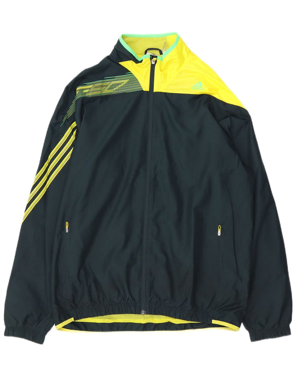 ADIDAS Giacca da uomo Climalite Top Jacket Large Blu Navy Colourblock