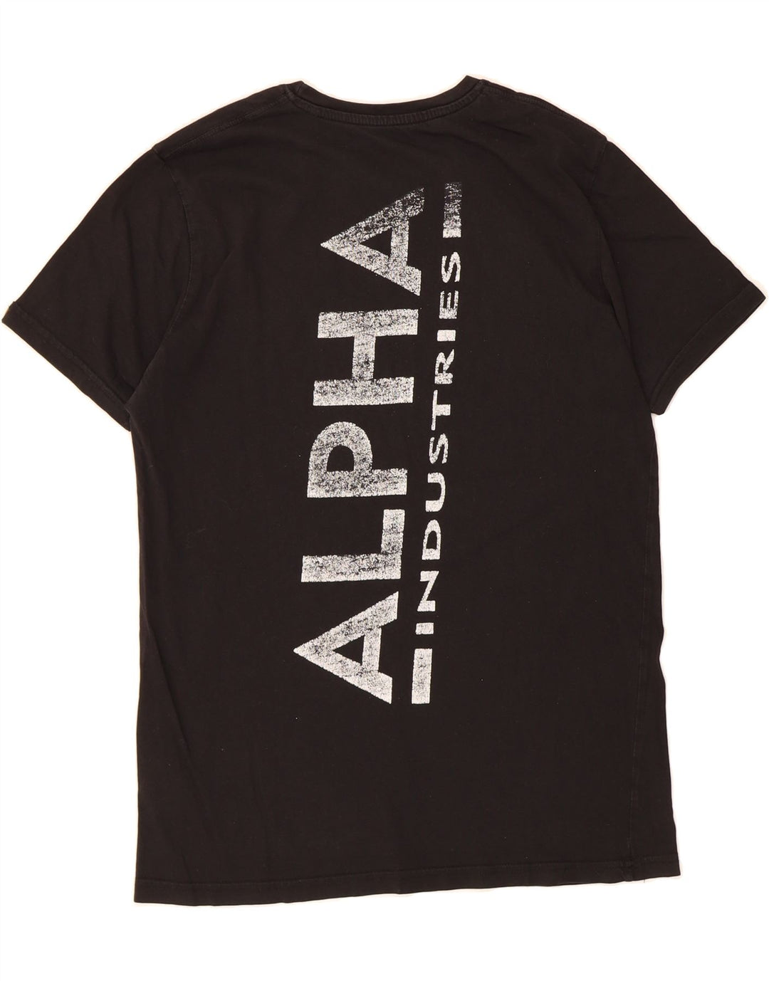 ALPHA INDUSTRIES Mens Graphic T-Shirt Top Large Black Cotton Vintage Alpha Industries and Second-Hand Alpha Industries from Messina Hembry 
