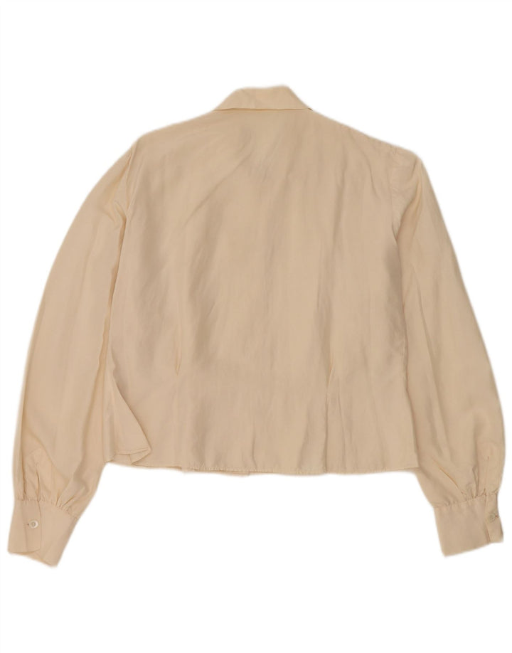 Camicetta corta da donna vintage UK 14 Beige medio