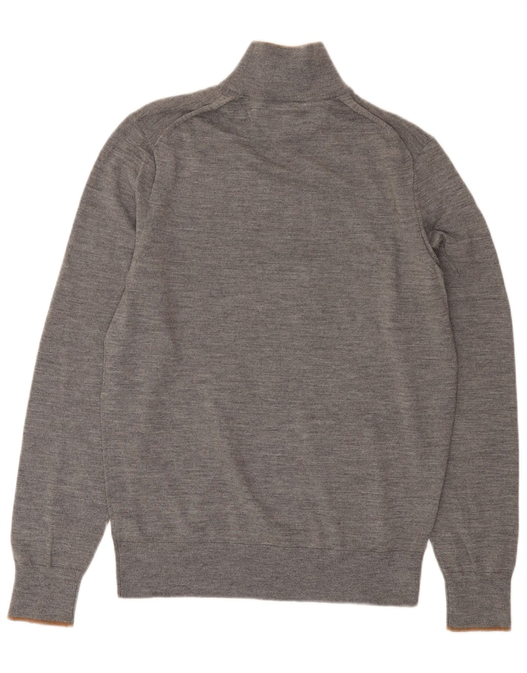 Tommy Hilfiger Maglione da uomo con zip e collo in lana merino grigio medio
