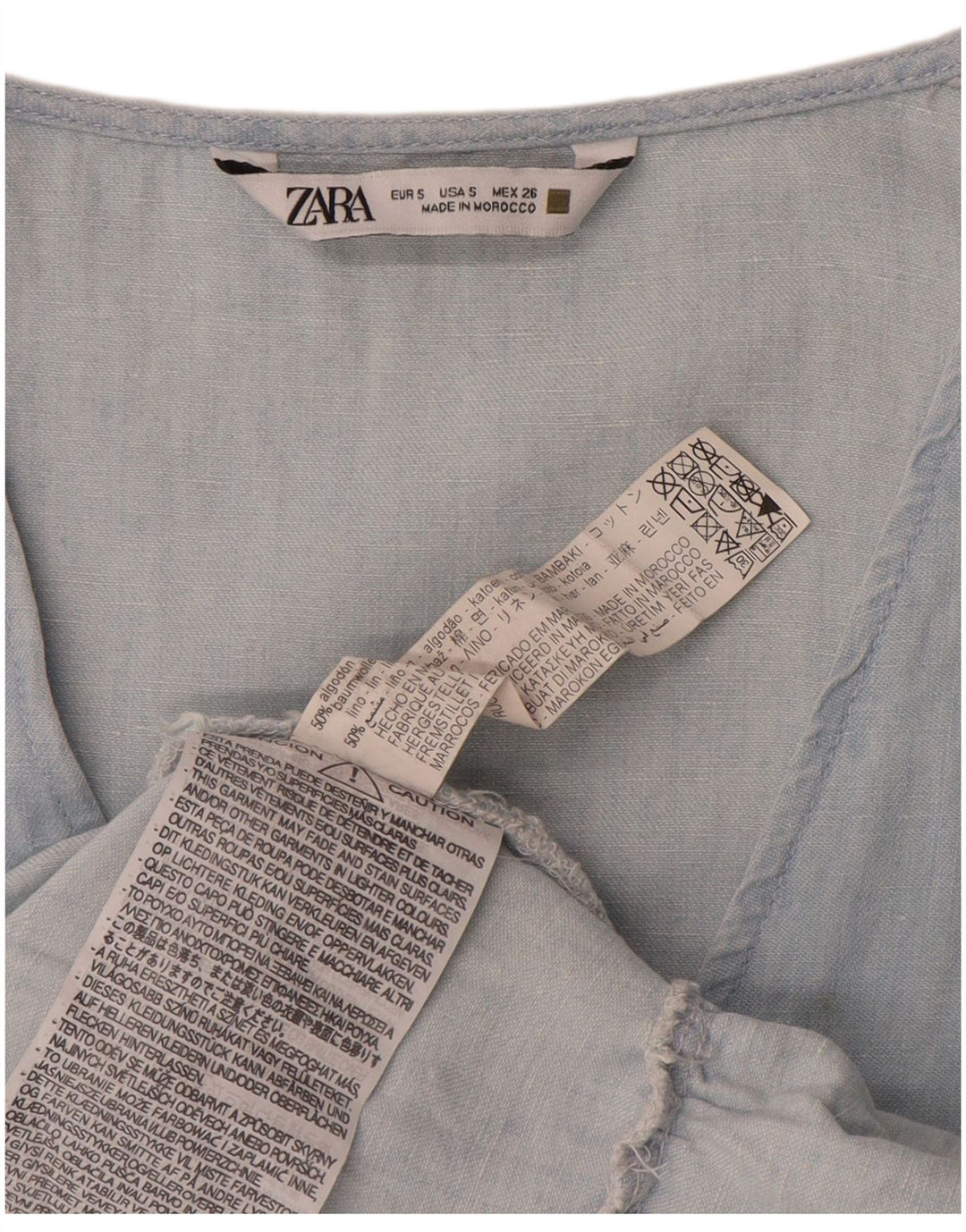 Abito a strati da donna Zara UK 10 piccolo in cotone blu