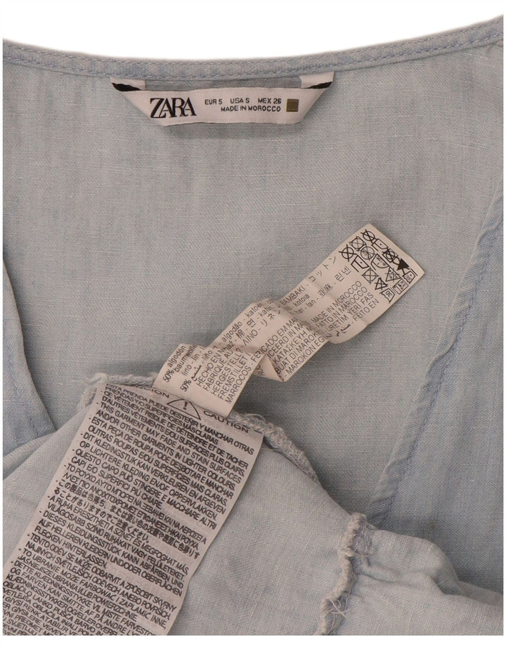 Abito a strati da donna Zara UK 10 piccolo in cotone blu