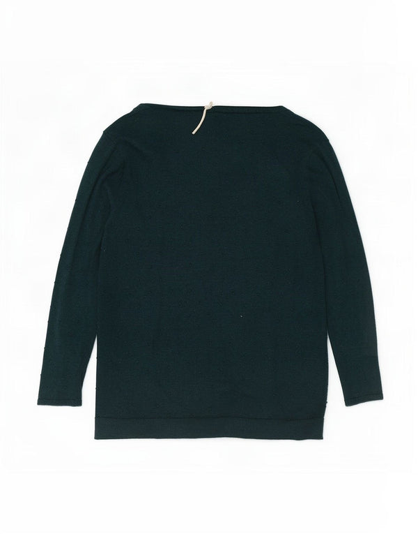Maglione cardigan vestibilità regolare da donna di White Stuff UK 16 grande verde chiazzato