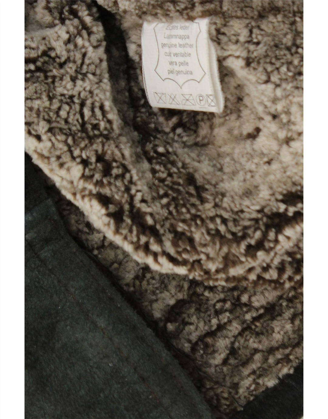 Giubbotto shearling vintage da uomo UK 42 XL in pelle nera