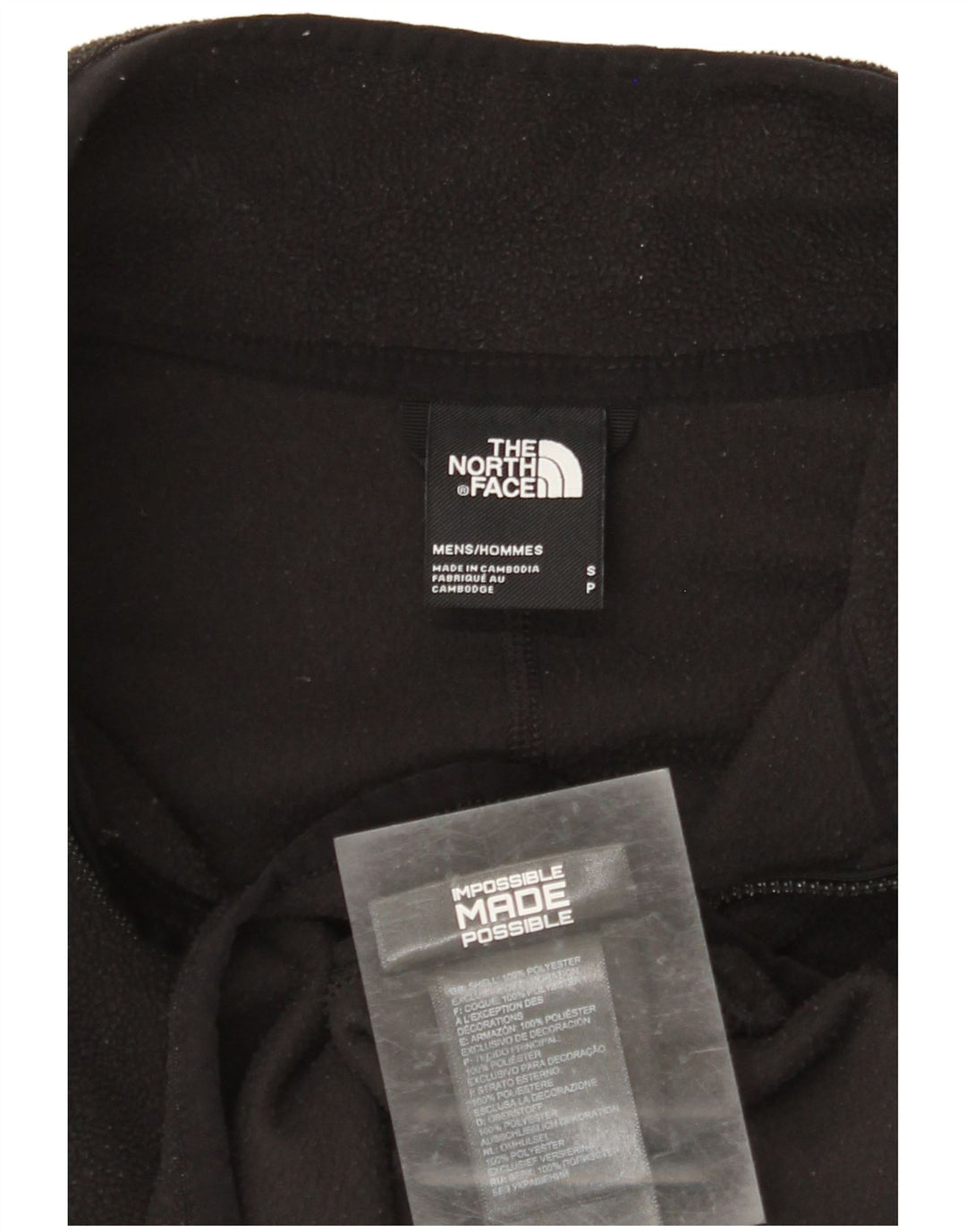 THE NORTH FACE Maglione in pile da uomo con zip e collo piccolo in poliestere nero