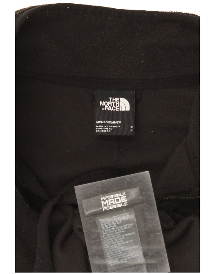 THE NORTH FACE Maglione in pile da uomo con zip e collo piccolo in poliestere nero