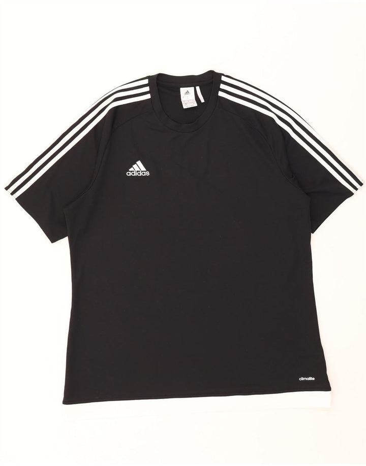 T-shirt Adidas Climalite da uomo Top XL poliestere color block nero