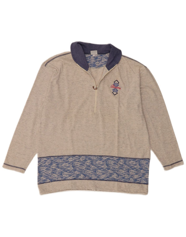 Top Diadora da donna a vestibilità ampia a maniche lunghe UK 14 Colorblock beige medio