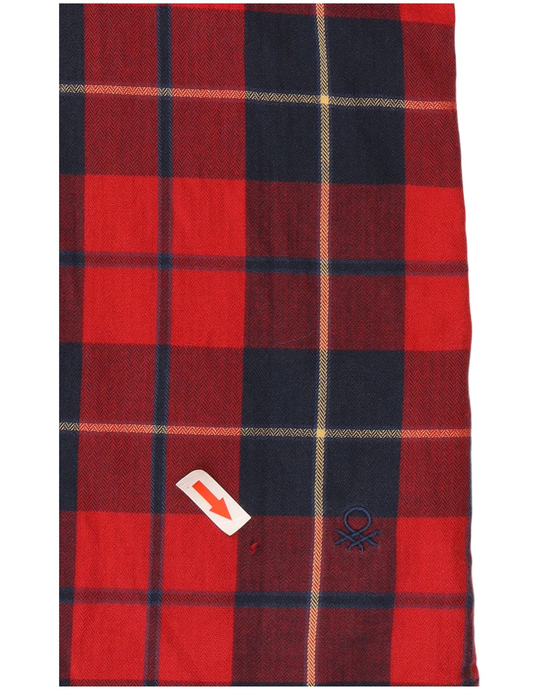 Camicia da uomo in flanella Benetton a quadri rossi grandi