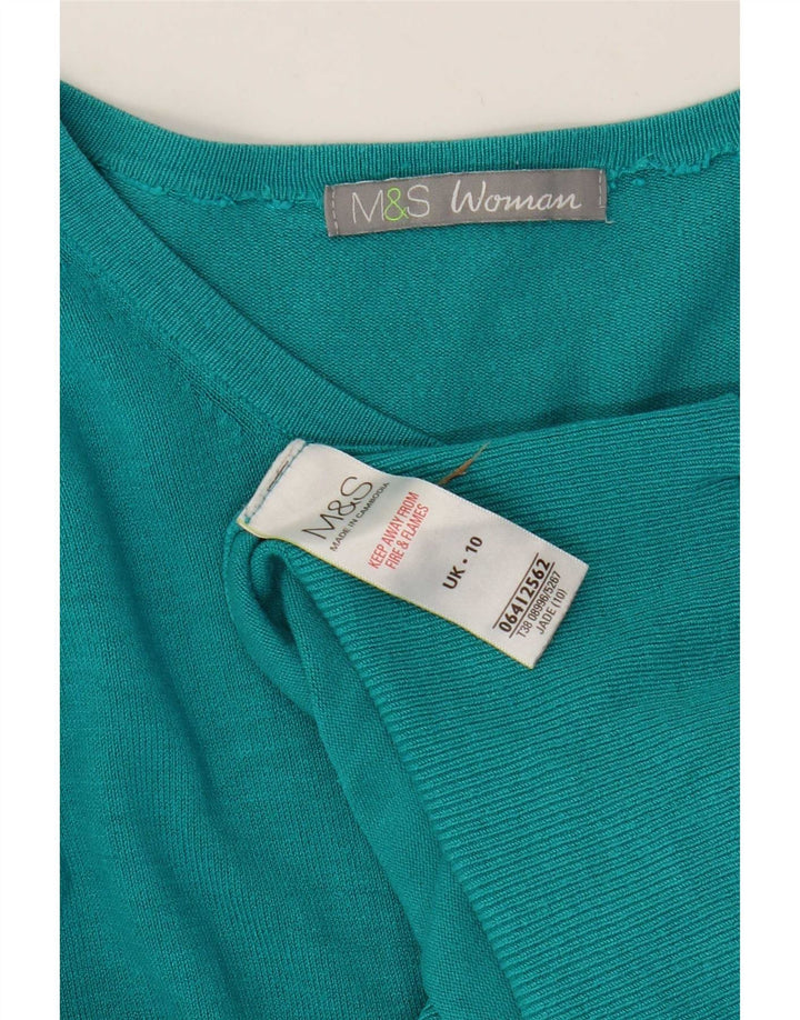 Maglione cardigan da donna Marks & Spencer UK 10 piccolo viscosa blu