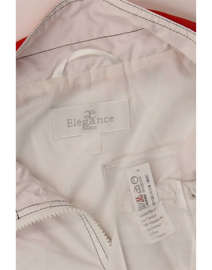 Gilet corto da donna Elegance UK 16 grande poliestere color block bianco
