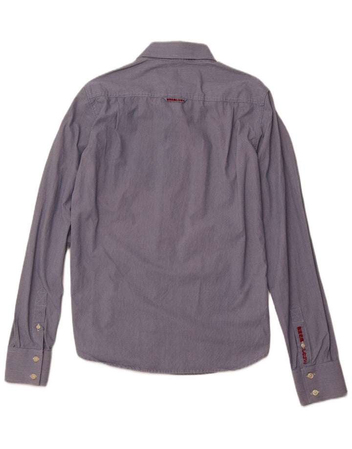 SUPERDRY Mens Shirt Medium Blue Pinstripe Cotton
