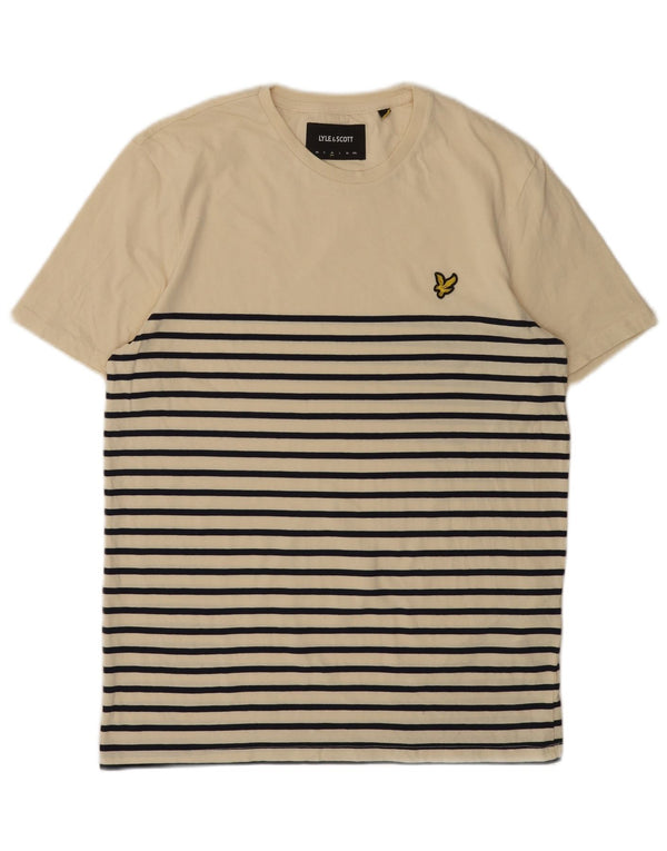 T-shirt da uomo LYLE & SCOTT Top in cotone a righe beige medio
