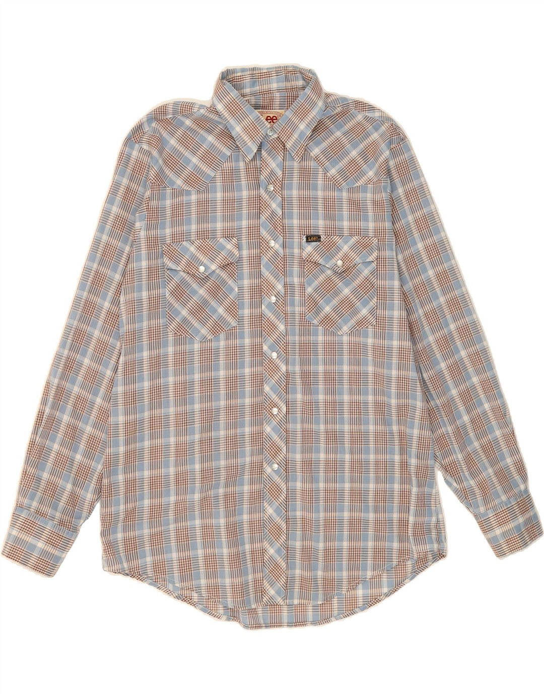 LEE Mens Shirt Large Blue Check Vintage Lee and Second-Hand Lee from Messina Hembry 