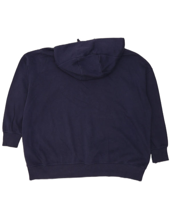 Felpa con cappuccio grafica Nike da uomo, vestibilità ampia, XL, cotone blu navy
